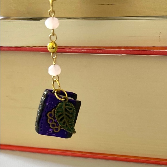 Bookmark Feather and miniature Polymerclay book-Bookmark Metal feather - Picture 9 of 10